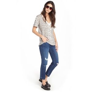 Current/Elliot | "The Cropped Straight" Release Hem Distressed Jeans